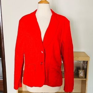 Textured Pattern Orange Blazer